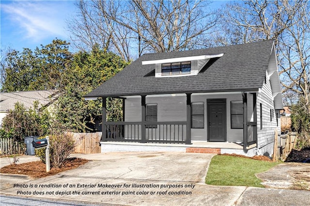 view of front of house with covered porch