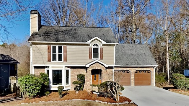 view of front facade featuring a garage