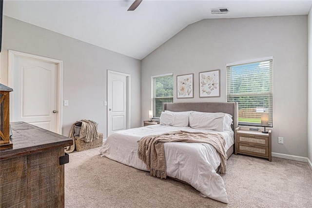 1549 Miller Valley Dr, Bethlehem, GA 30620 - bedroom with carpet floors, lofted ceiling, ceiling fan, and baseboards