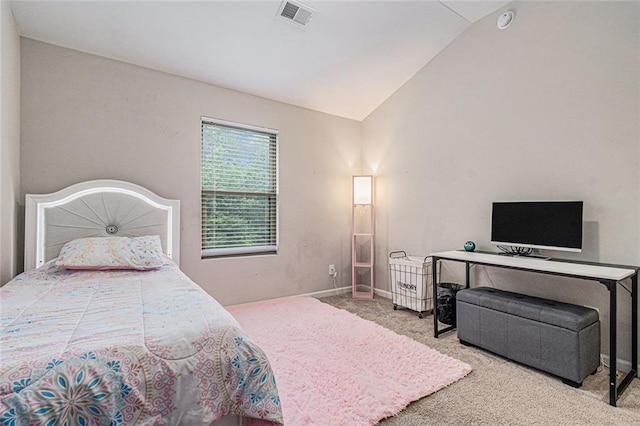 1549 Miller Valley Dr, Bethlehem, GA 30620 - bedroom featuring lofted ceiling, carpet flooring, and baseboards