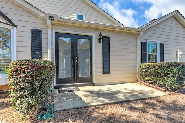 view of exterior entry with french doors