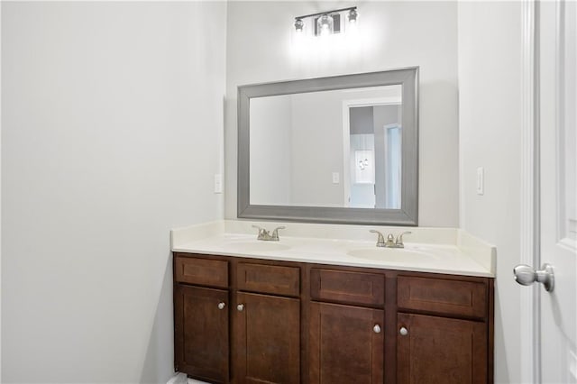 bathroom with double vanity