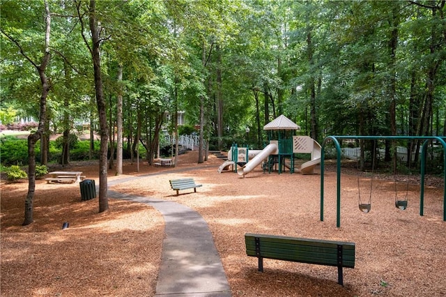 view of community jungle gym