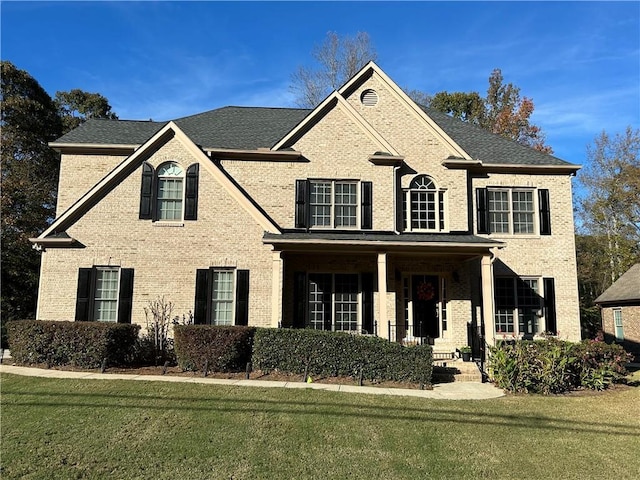 view of front facade featuring a front yard