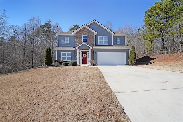 view of front facade with a garage