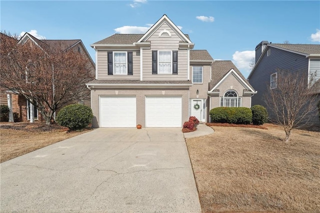 front of property with a garage