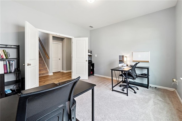 519 Magnolia Dr, Dawsonville, GA 30534 - carpeted home office featuring baseboards