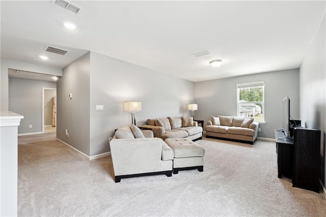 519 Magnolia Dr, Dawsonville, GA 30534 - living area with light carpet, baseboards, and recessed lighting