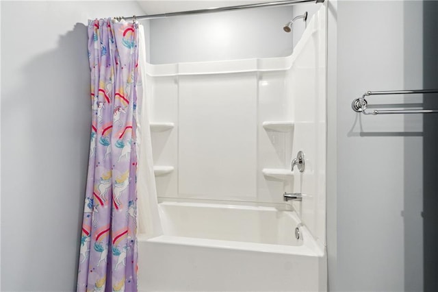 519 Magnolia Dr, Dawsonville, GA 30534 - bathroom with shower / tub combo with curtain