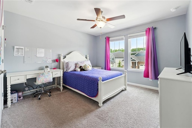 519 Magnolia Dr, Dawsonville, GA 30534 - bedroom featuring carpet flooring, a ceiling fan, an office area, and baseboards