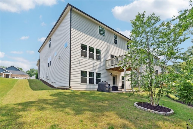 519 Magnolia Dr, Dawsonville, GA 30534 - back of house featuring a lawn, a deck, and a patio