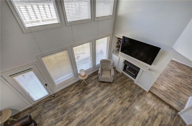 317 Shenandoah Dr NE, Calhoun, GA 30701 - living room with a towering ceiling, wood finished floors, and a fireplace