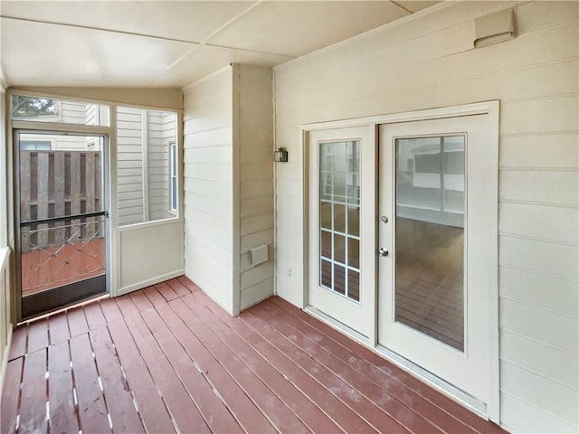 view of unfurnished sunroom