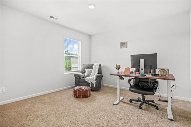 3135 Ellenton Dr, Lithia Springs, GA 30122 - carpeted home office with visible vents and baseboards