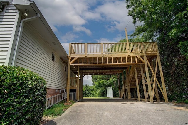 exterior space with a wooden deck