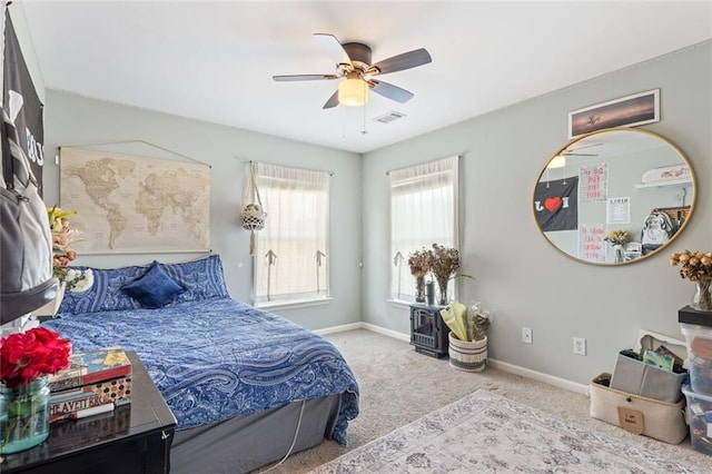 5415 Fieldfreen Dr, Cumming, GA 30028 - carpeted bedroom with baseboards and a ceiling fan