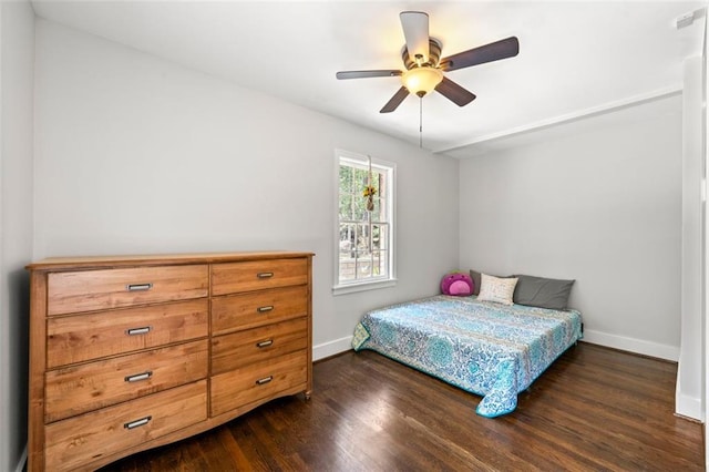 1382 Varner Rd, Marietta, GA 30062 - bedroom with dark wood-style floors, baseboards, and ceiling fan