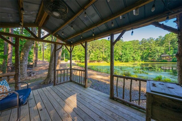 1382 Varner Rd, Marietta, GA 30062 - wooden terrace with a water view