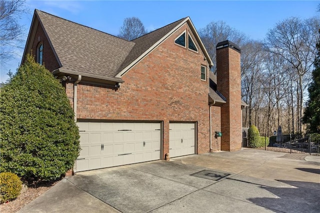 view of home's exterior with a garage