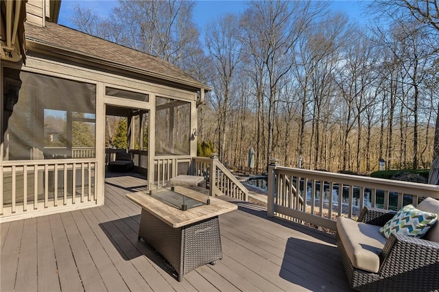 view of wooden deck