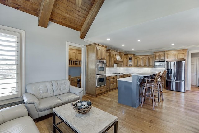 486 Gold Bullion Dr E, Dawsonville, GA 30534 - living area with healthy amount of natural light, light wood-style floors, and recessed lighting