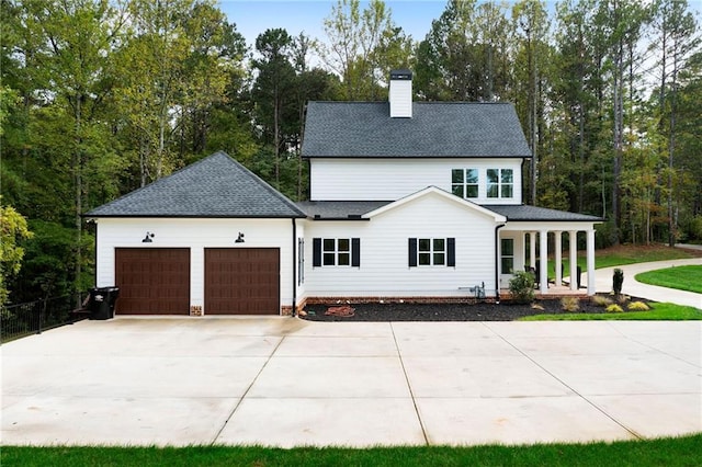 view of front of home with a garage