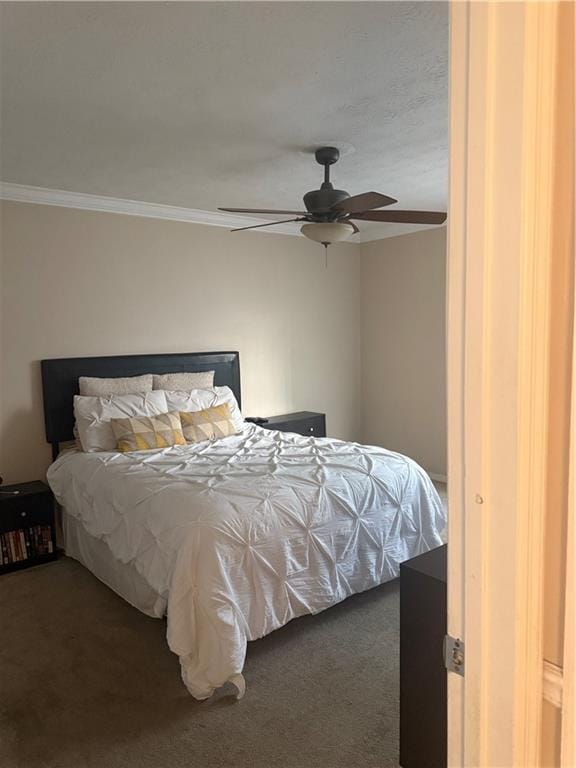 3120 Seven Pines Ct Unit 203, Atlanta, GA 30339 - carpeted bedroom featuring ornamental molding and a ceiling fan