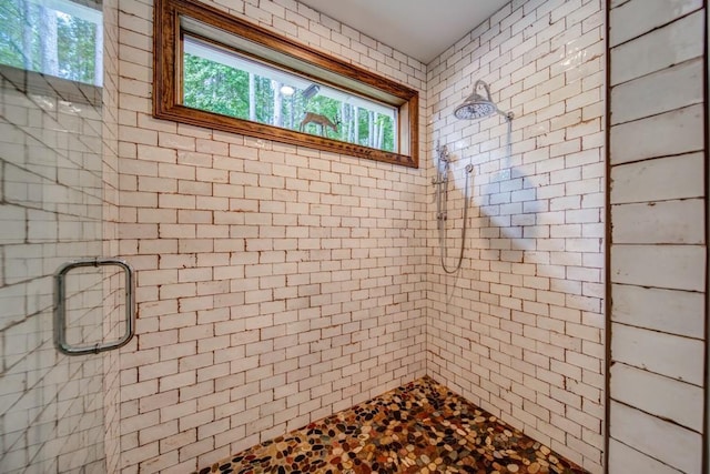 bathroom featuring walk in shower