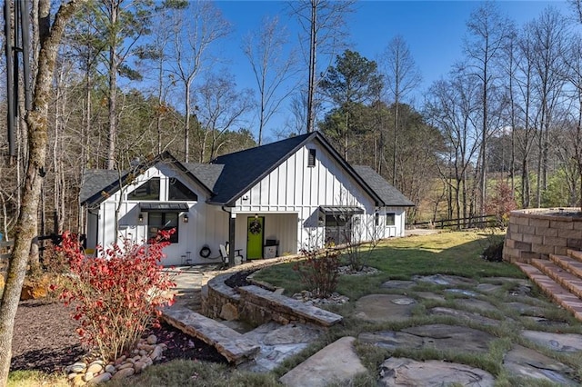 exterior space with a front lawn