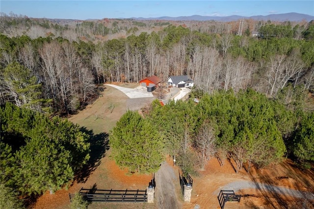 aerial view featuring a mountain view