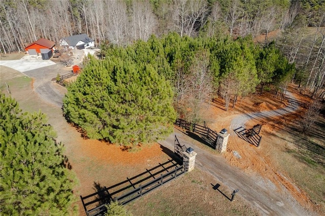 bird's eye view featuring a rural view