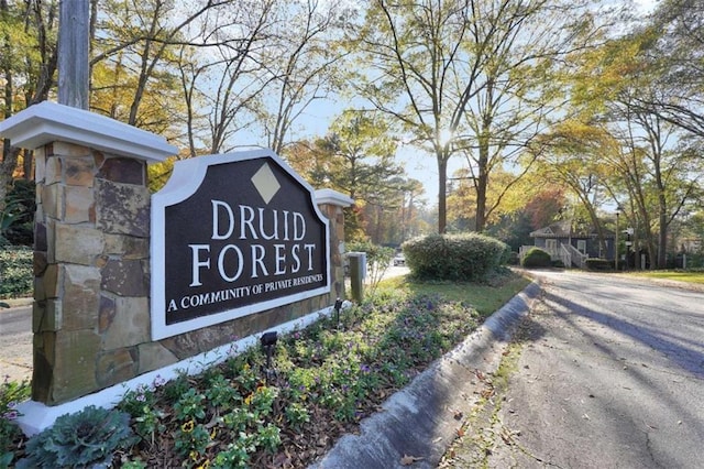 view of community sign