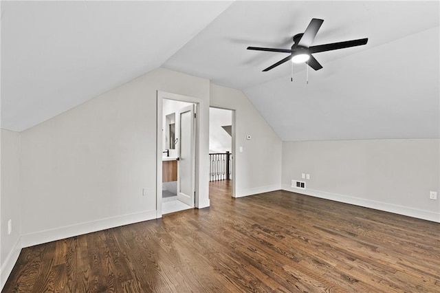 1887 Shalimar Dr, Atlanta, GA 30345 - bonus room with wood finished floors, a ceiling fan, lofted ceiling, and baseboards