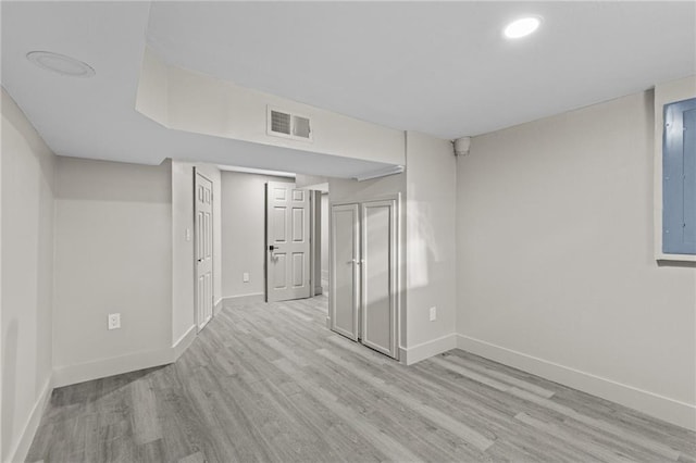 1887 Shalimar Dr, Atlanta, GA 30345 - unfurnished room with light wood-type flooring, baseboards, electric panel, and recessed lighting