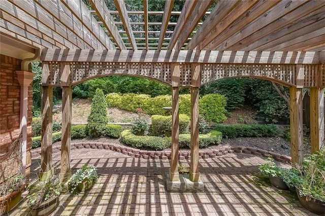 view of patio with a pergola