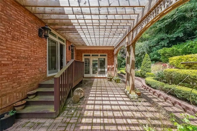 view of patio with a pergola