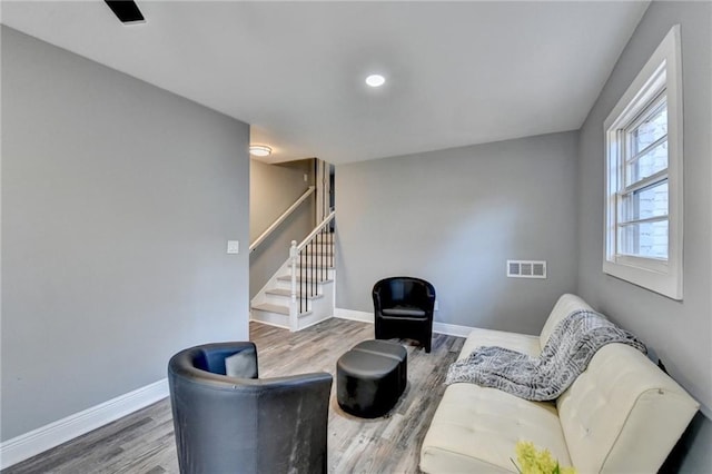 living room featuring hardwood / wood-style floors