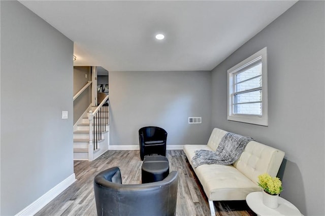 living room featuring hardwood / wood-style flooring