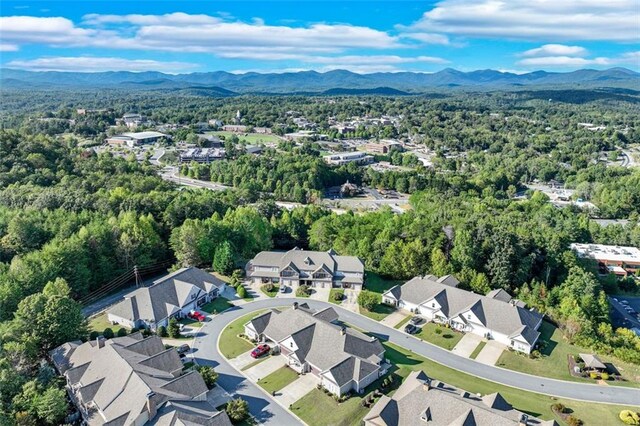 bird's eye view featuring a mountain view