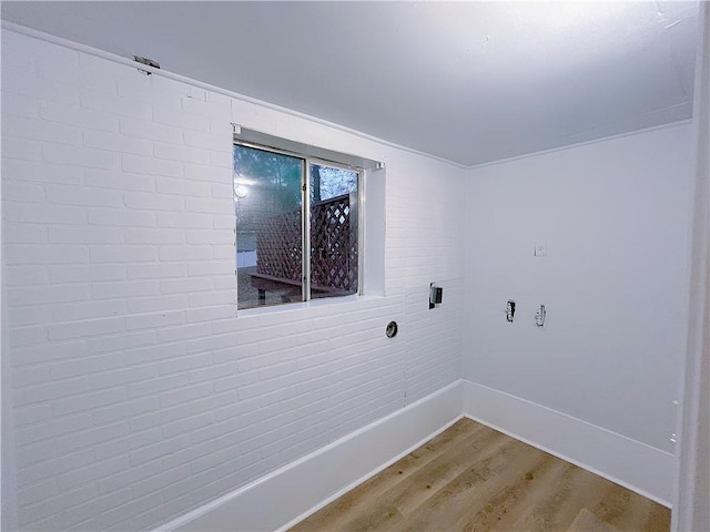 washroom with hardwood / wood-style flooring