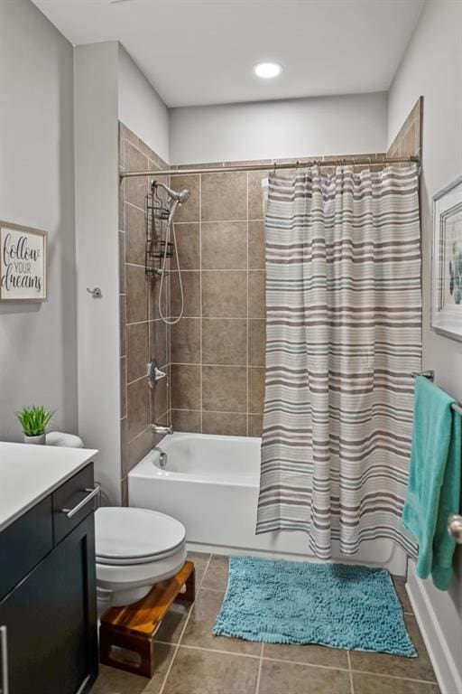 1976 Boyd Trace Ln NW, Atlanta, GA 30318 - full bath with vanity, toilet, shower / bath combo with shower curtain, and tile patterned floors