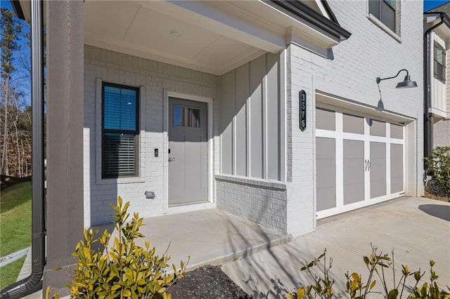 entrance to property with a garage