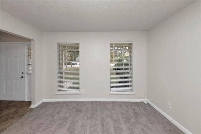 unfurnished room with light carpet and plenty of natural light