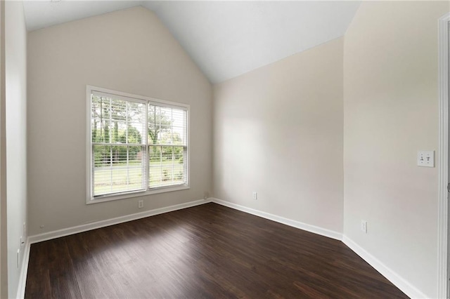 16 Kentucky Walk NE, Cartersville, GA 30121 - unfurnished room featuring vaulted ceiling, dark wood-type flooring, and baseboards