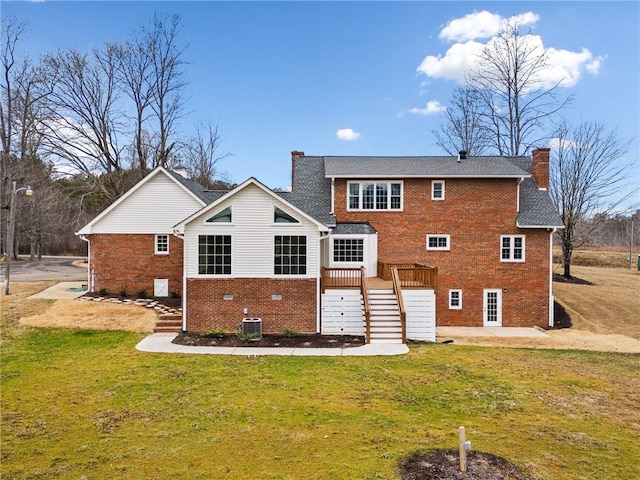 2279 Jerusalem Church Rd, Jasper, GA 30143 - back of house with a yard, cooling unit, and a wooden deck