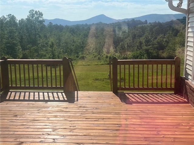 2279 Jerusalem Church Rd, Jasper, GA 30143 - wooden deck with a mountain view and a yard