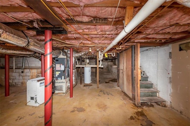 2702 Rollingwood Ln SE, Atlanta, GA 30316 - unfinished basement featuring water heater and stairway