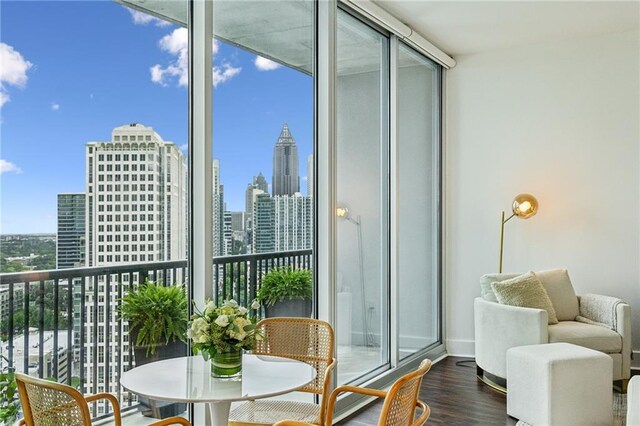 balcony with a city view