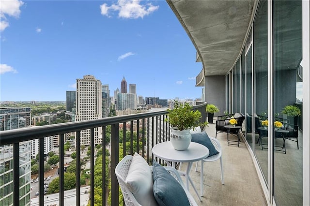 balcony with a city view