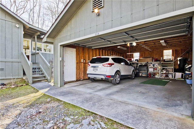 garage featuring a garage door opener